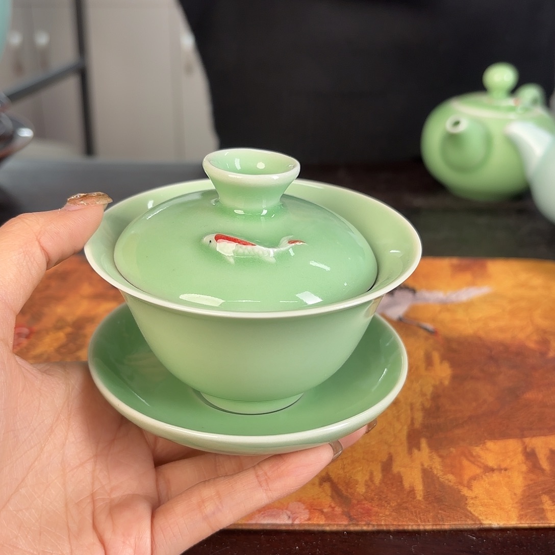 龙泉云间青瓷小米茶器