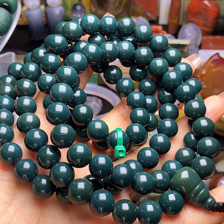 硅化玉未镶嵌手串108粒