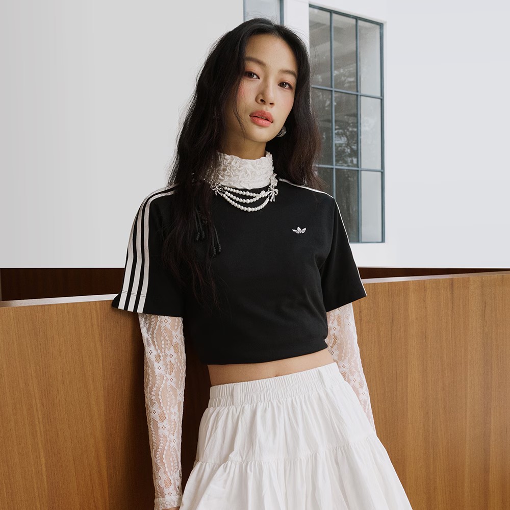 adidas/阿迪达斯女子新中式纯棉运动短袖圆领T恤KB6398