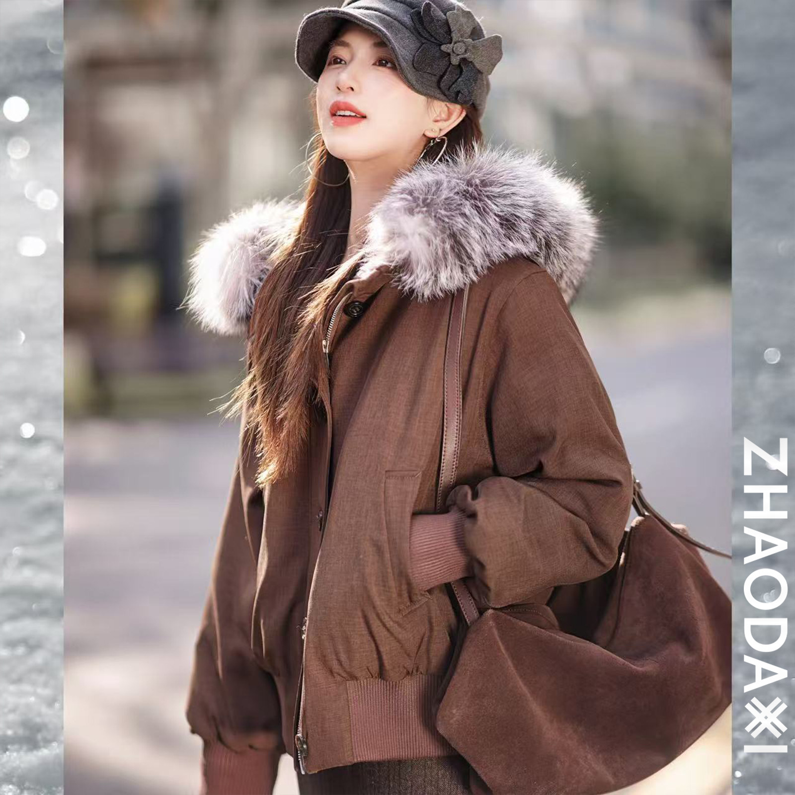 【赵大喜】1.7大上新！咖啡糖皮草鹅绒服 | 90白鹅绒100羊毛帽里