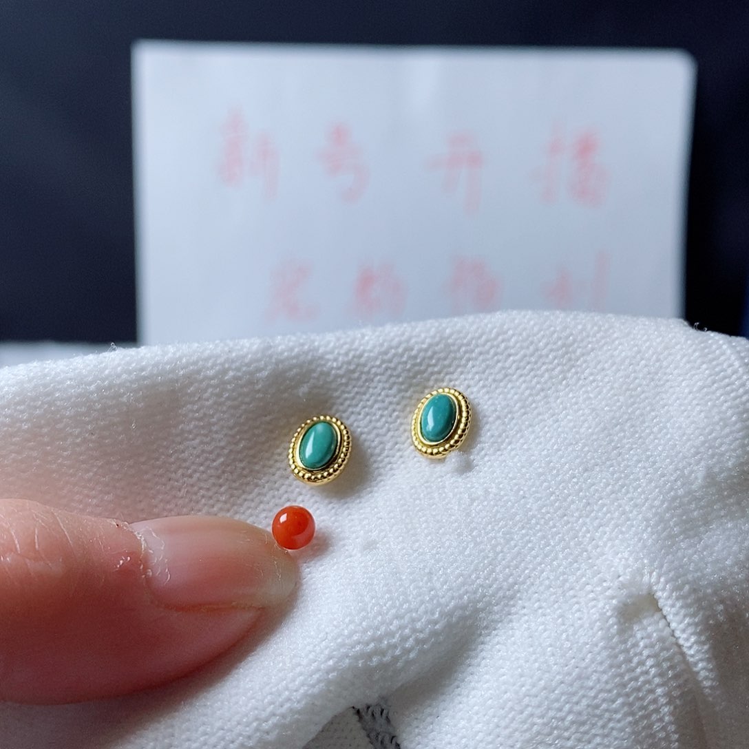 南红玛瑙耳饰银S925镶嵌