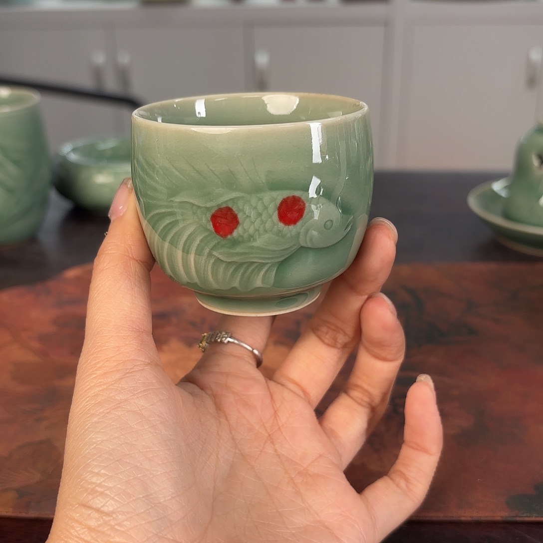 龙泉云间青瓷小米茶器