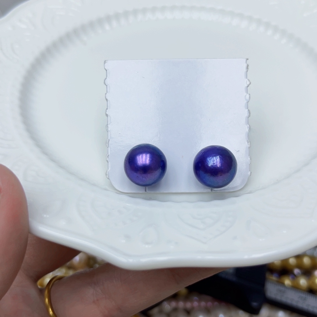 淡水珍珠耳饰银S925镶嵌