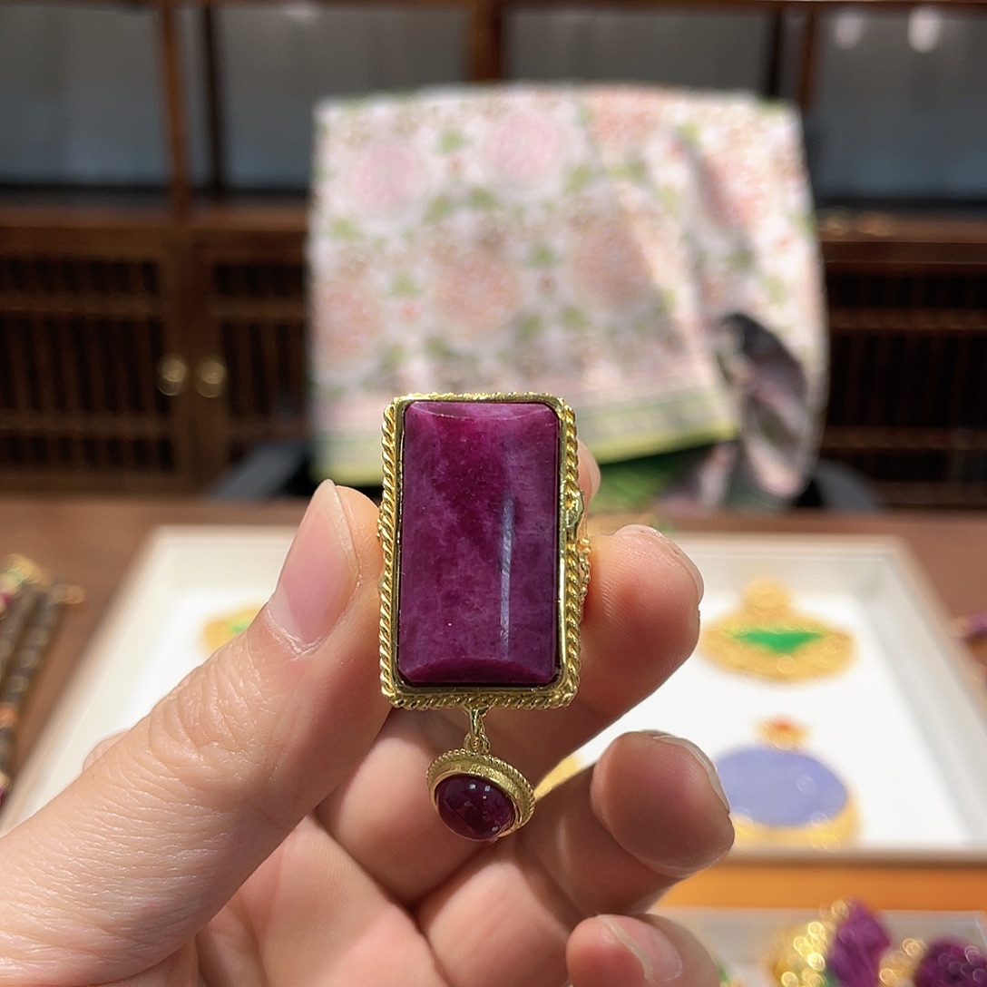 锦纶非金属戒指红宝
