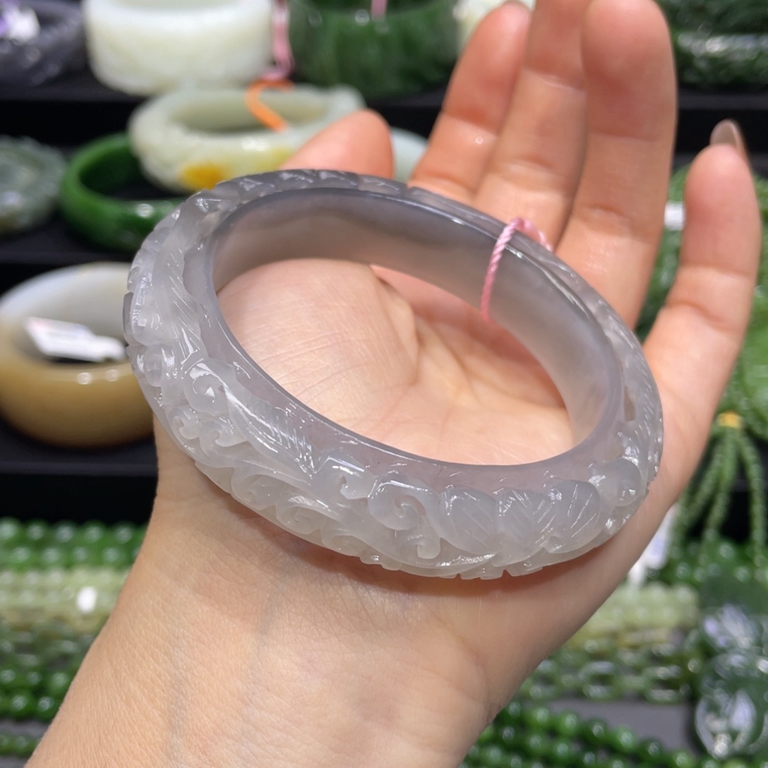 和田玉手镯56+圈口 编号7未镶嵌