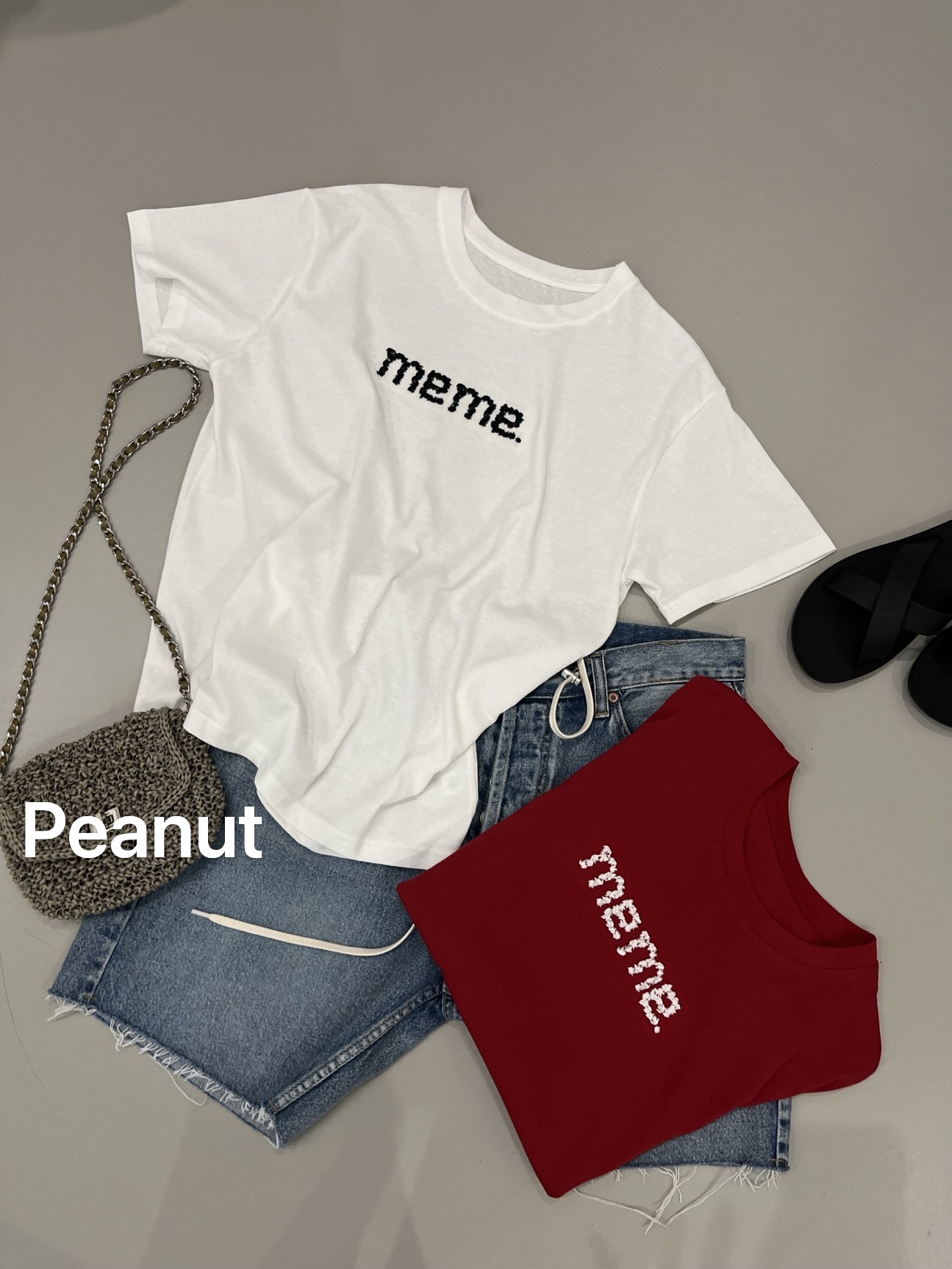 立体字母钩花短袖T恤