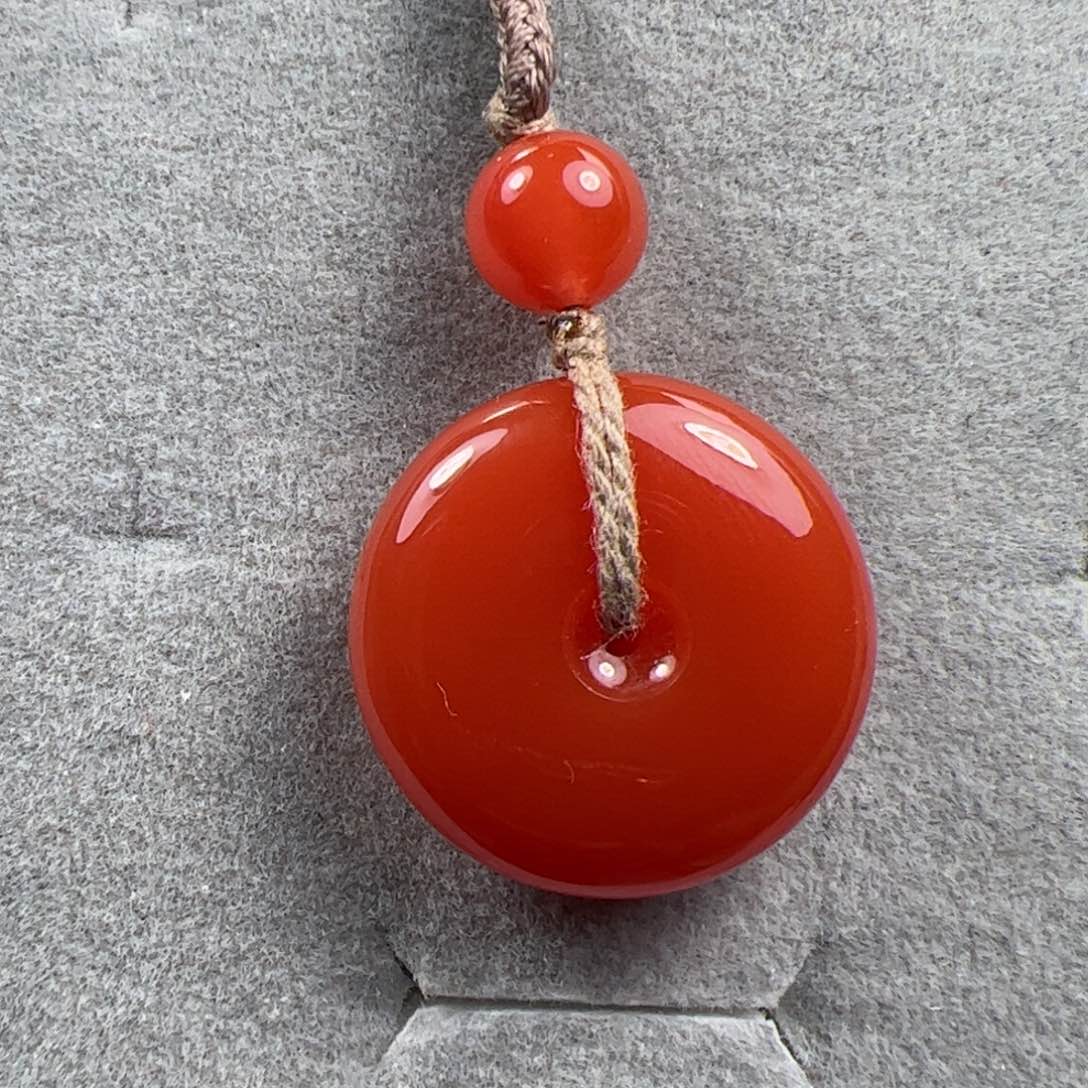 未镶嵌平安扣南红玛瑙L*Q