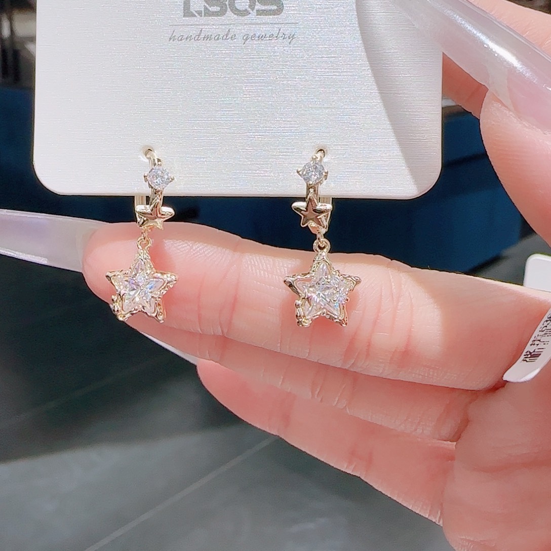 锆石铜合金925银耳环