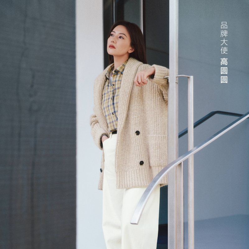 【高圆圆同款】edition2025冬季新款绵羊毛格子衬衫#EBE4SHT007