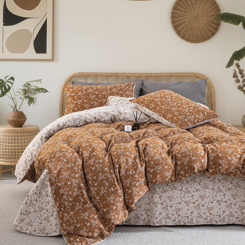 【花枝瑶溢】全棉色织提花双层纱四件套秋冬A类母婴级秋冬床品套件