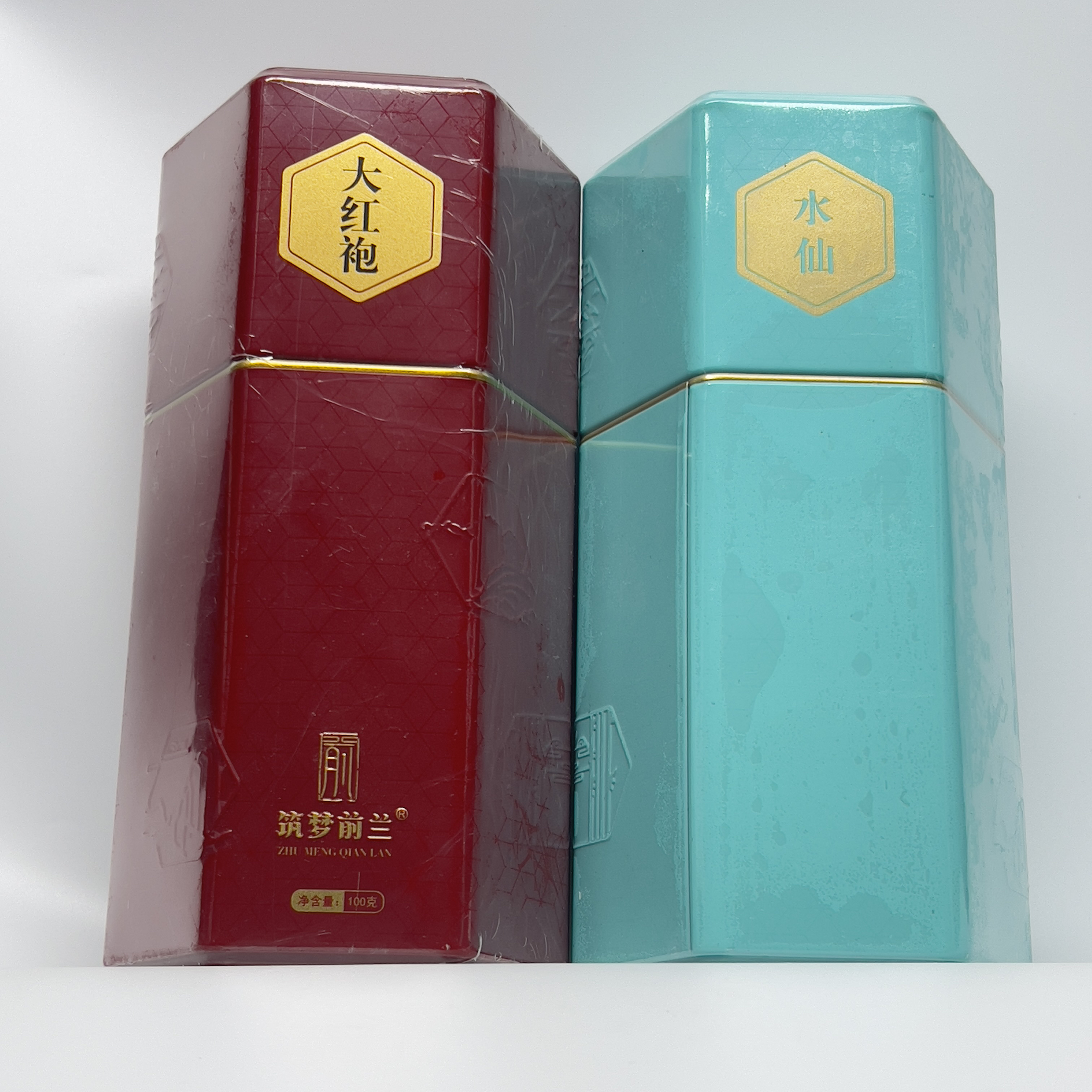 武夷岩茶大红袍水仙茶叶礼盒口粮100克装手工紫砂壶