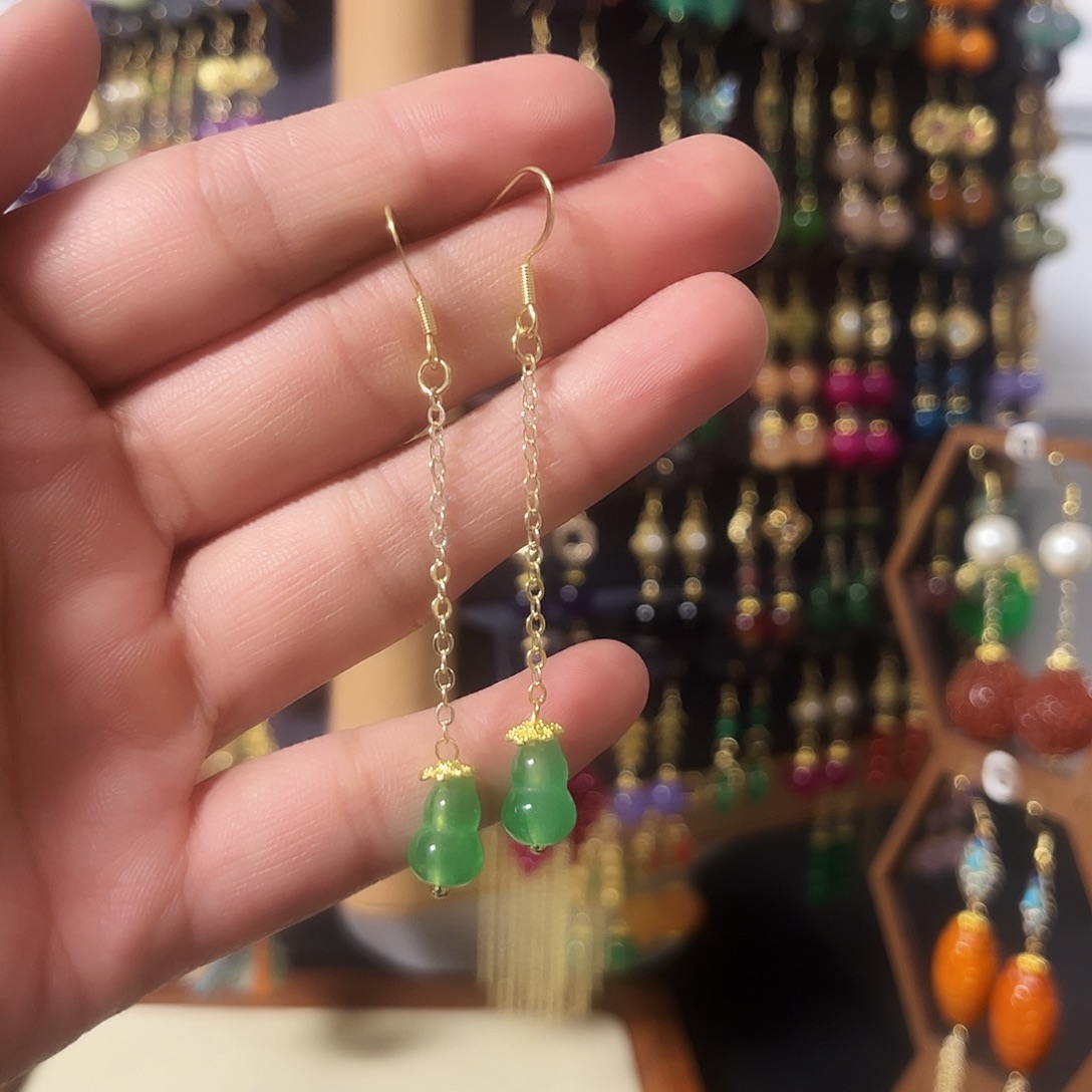 锆石纯铜925银耳饰