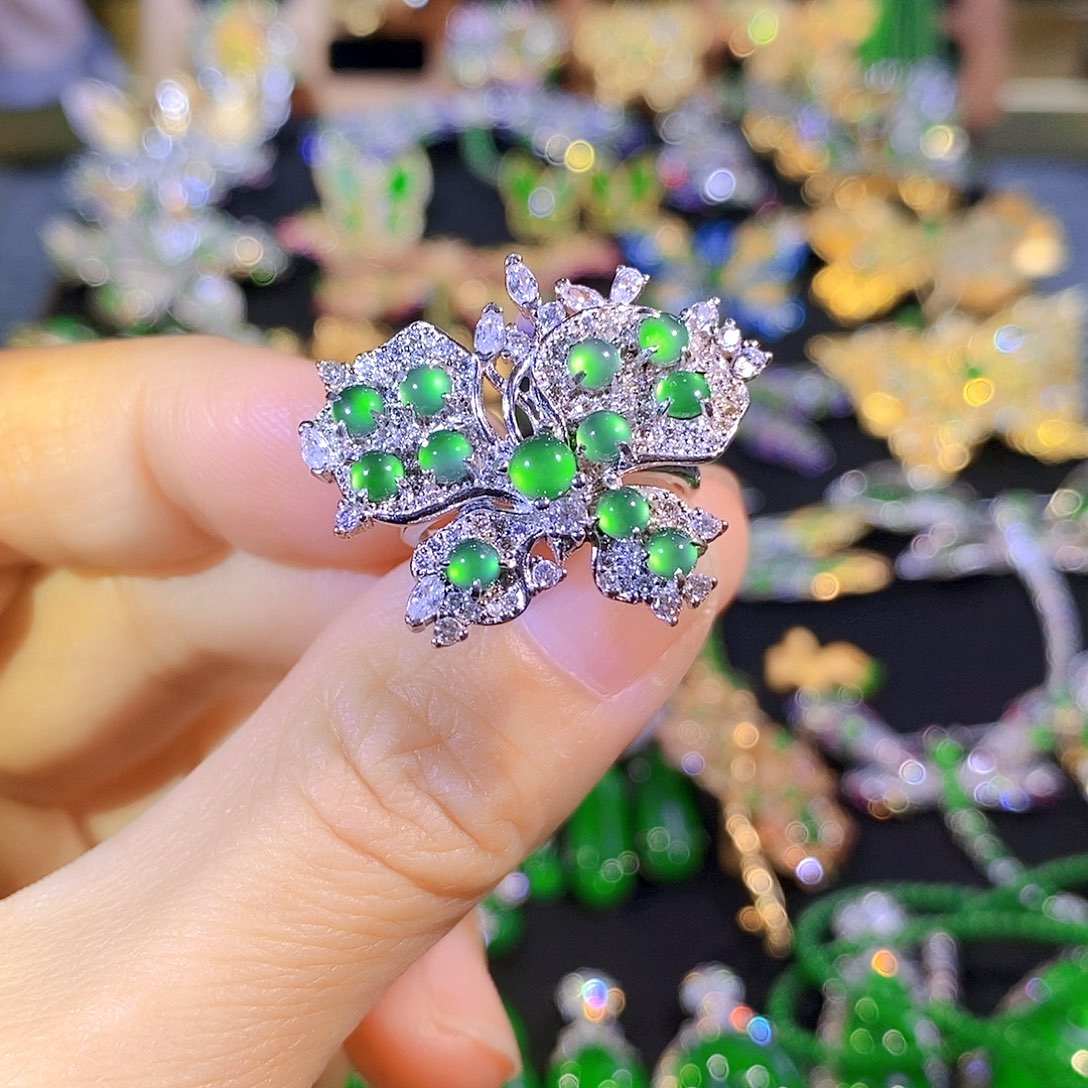 吊坠(不含链)银S925镶嵌翡翠