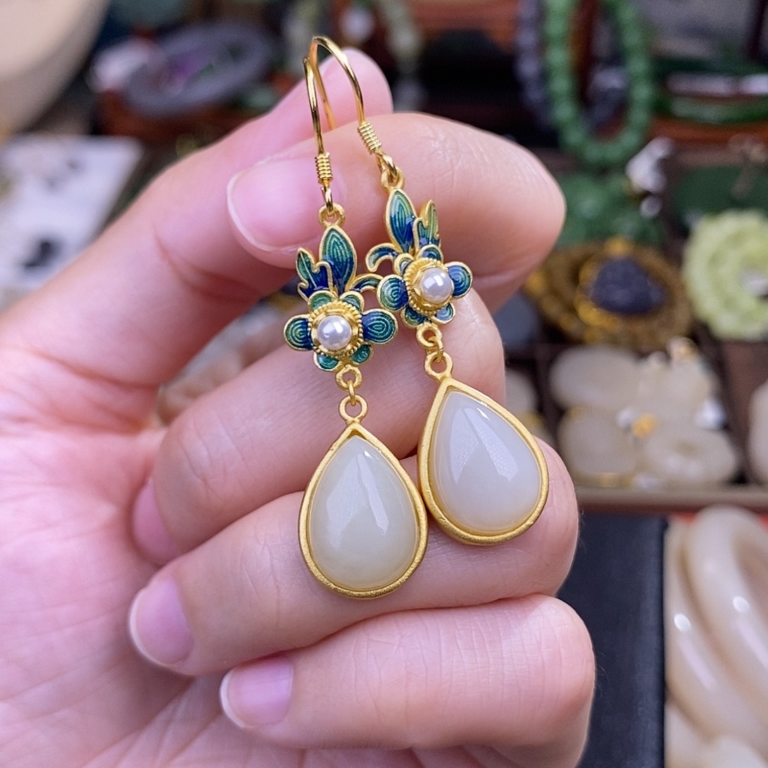 和田玉925.银耳饰清货价未镶嵌