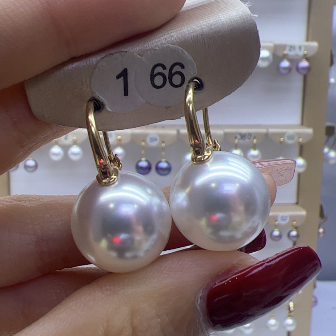 淡水珍珠耳饰18K金镶嵌