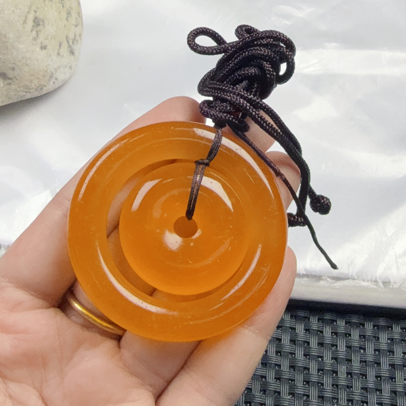 【聚宝严选】D489黄子母扣平安扣吊坠妈妈款精致精美气质百搭