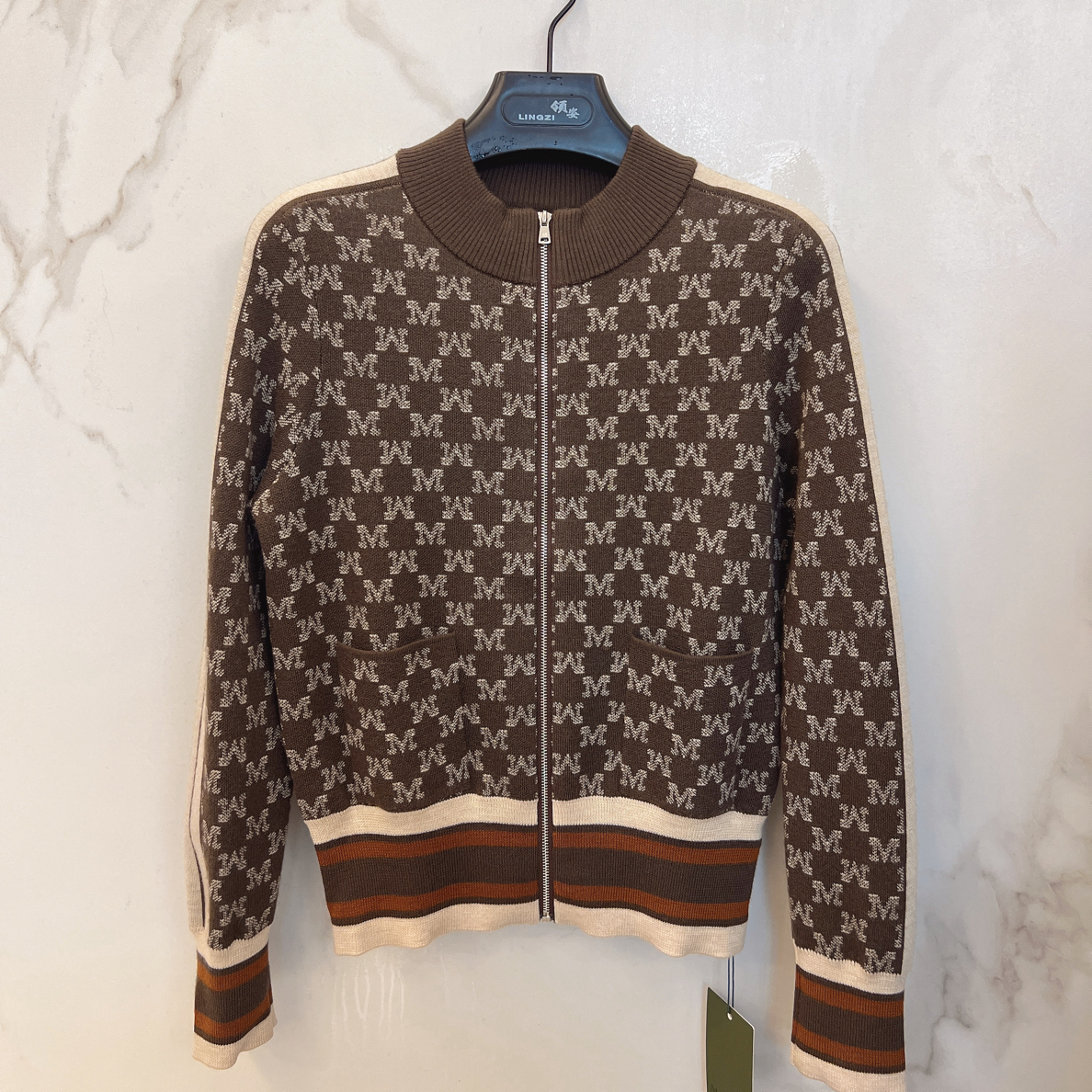 MASIENDI/玛丝恩迪秋冬时尚拉链显瘦毛衣外套73951