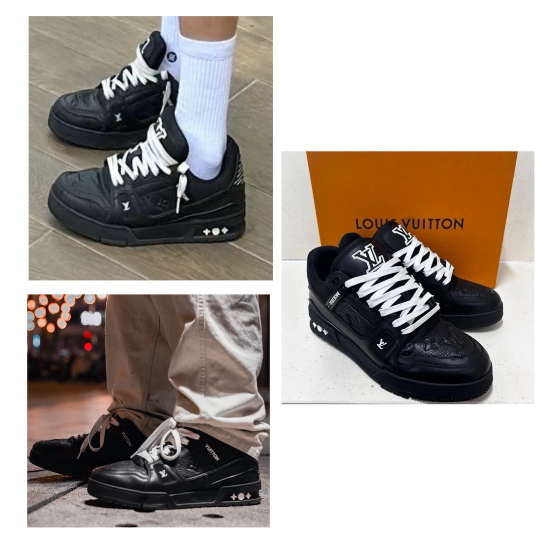 99新 LouisVuitton/路易威登 黑武士 低帮板鞋 黑色