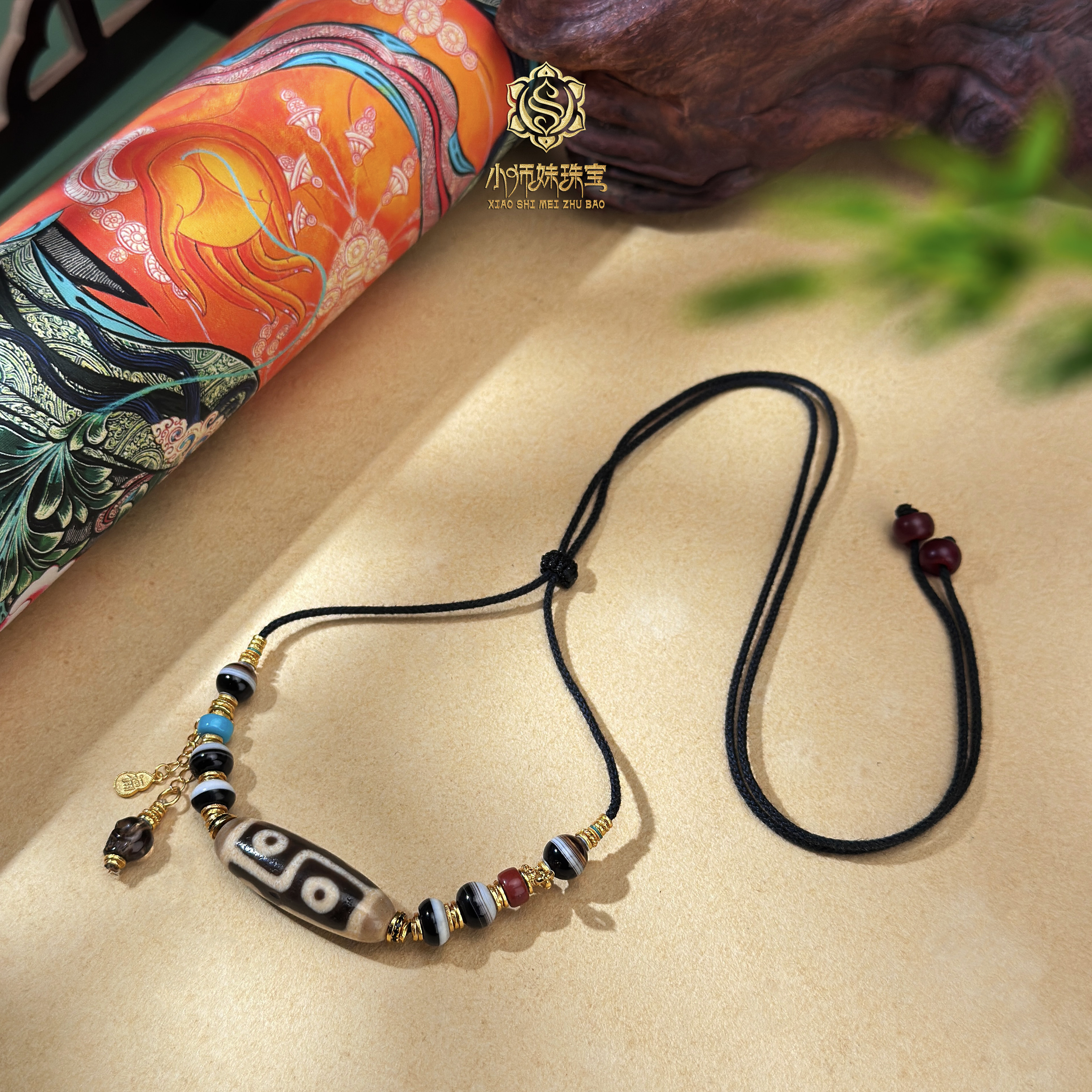 扶摇臻选|折线六Y线线阿呆玛瑙吊坠0359