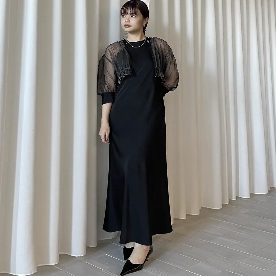 日单贵牌 无袖连衣裙 网纱上衣 两件套9G