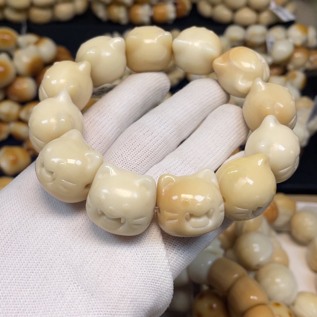 菩提根/象牙果手串120牙牙猫微瑕