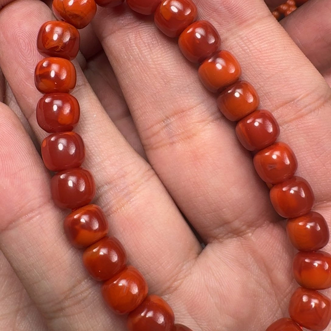 南红玛瑙未镶嵌火焰纹老型手串8mm