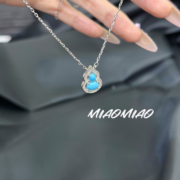 铜合金项链 复古新中式满钻葫芦项链显白小众设计高级国风耳饰