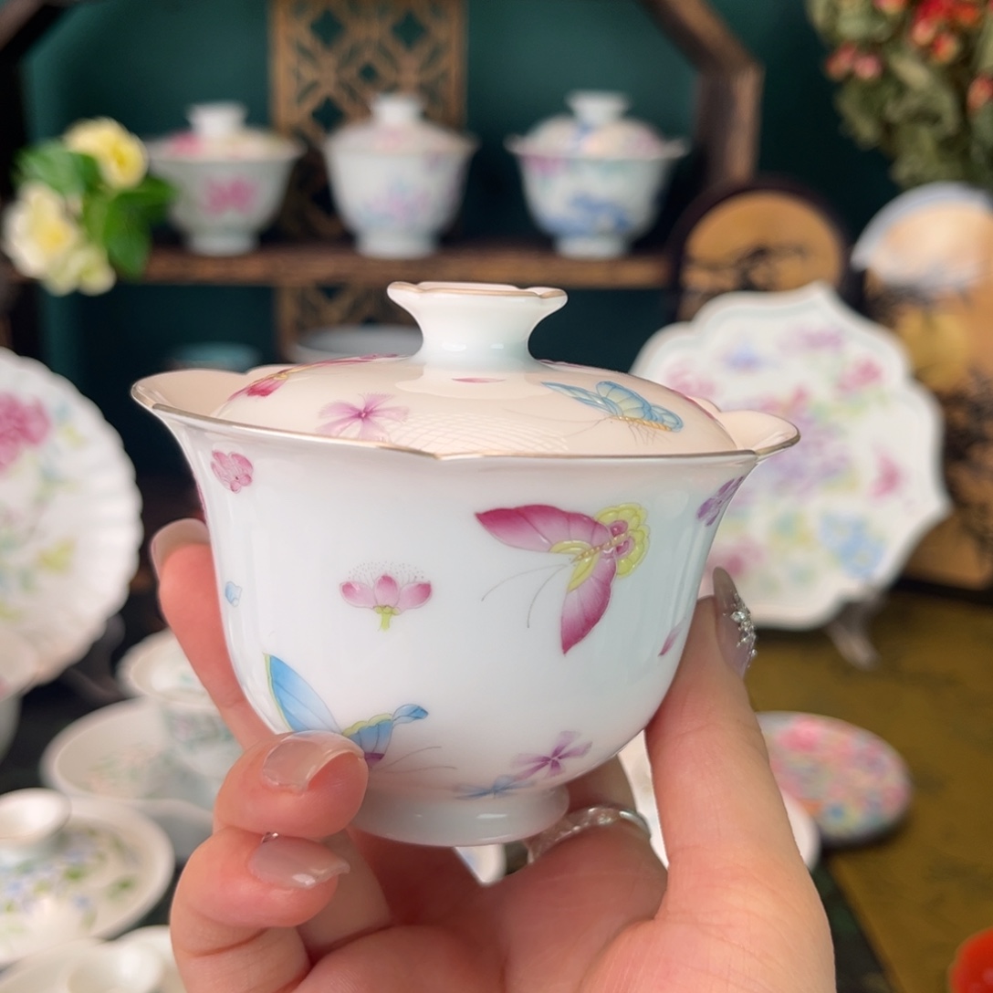 摆件陶景德镇陶瓷手绘茶杯