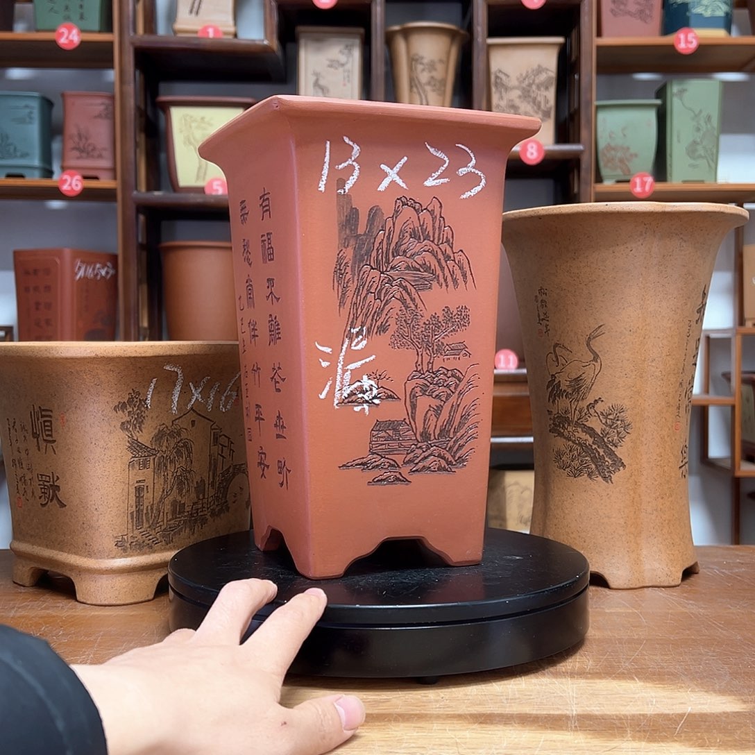 轻***8花盆紫砂周之夏精品紫砂花盆