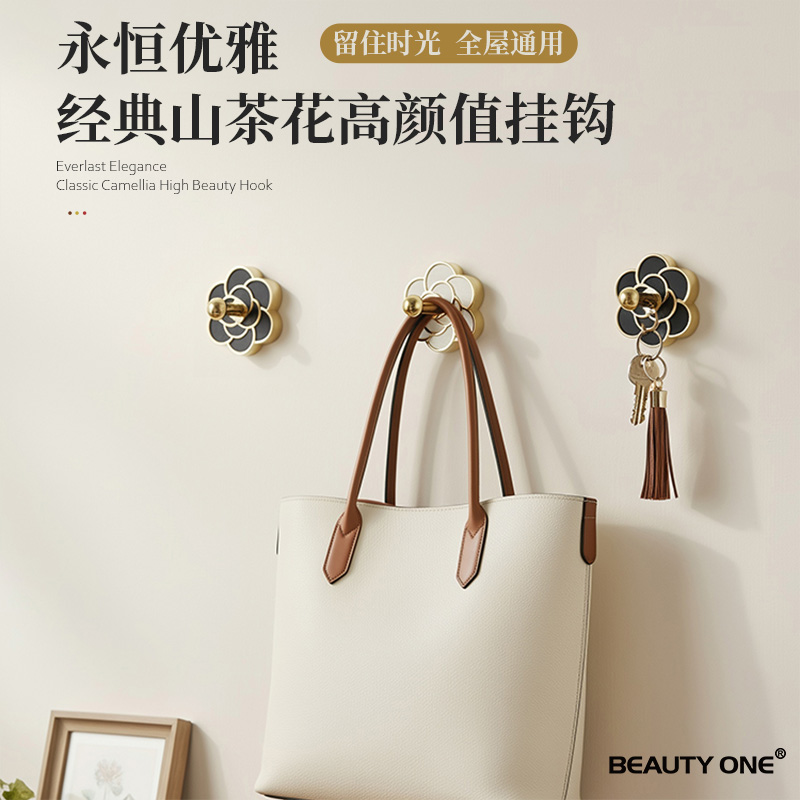 轻奢珐琅彩玄关挂衣钩门后创意珐琅金挂衣架免打孔可拆装衣帽钩