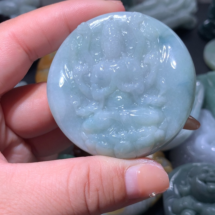 翡翠未镶嵌颈饰保真天然A货翡翠