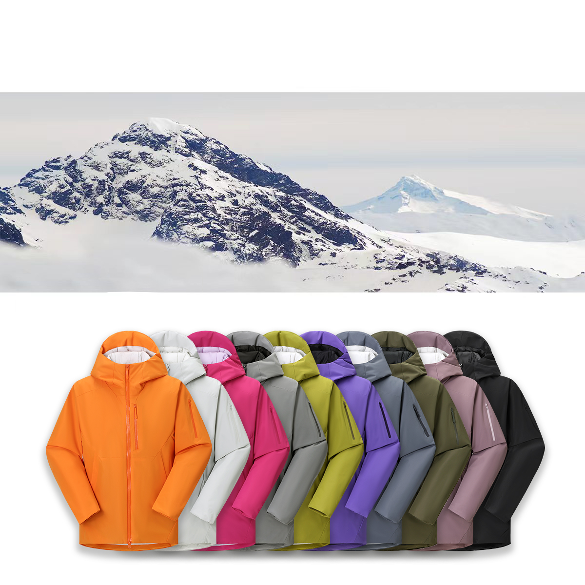 PTSJ-冬季滑雪加厚保暖防风防水简约十色情侣款冲锋衣棉服