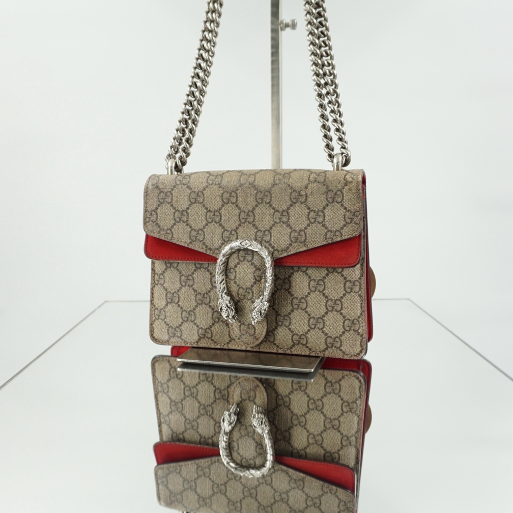 95新 GUCCI/古驰 二手老花酒神系列小号链条单肩包K12247