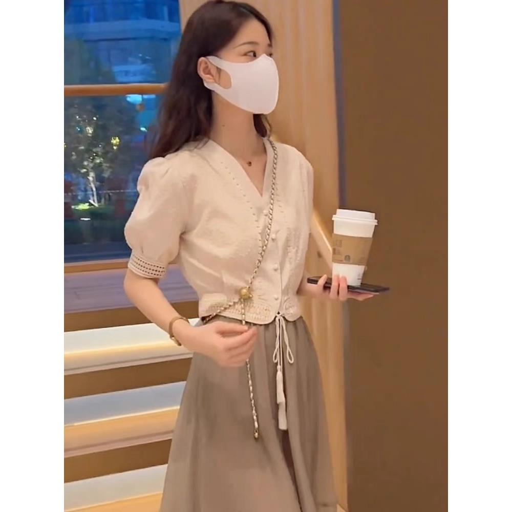 夏装搭配一整套女装套装2025新款连衣裙高级感五一出游裙子两件套