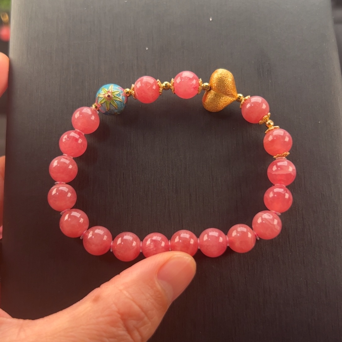 未镶嵌菱锰矿（红纹石）手串