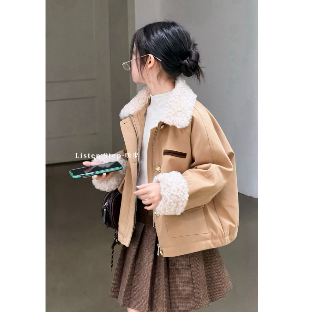 【美式复古老钱风】女童中大童冬季韩版时髦羽绒外套