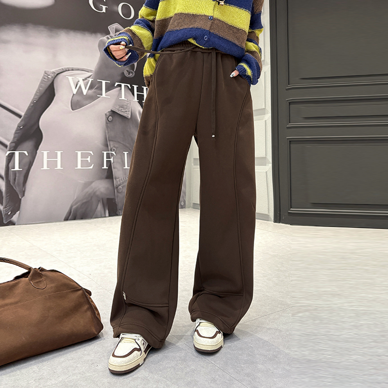 大码女装加绒休闲裤女120斤到260斤胖妹妹腿粗屁股大显瘦裤子冬季