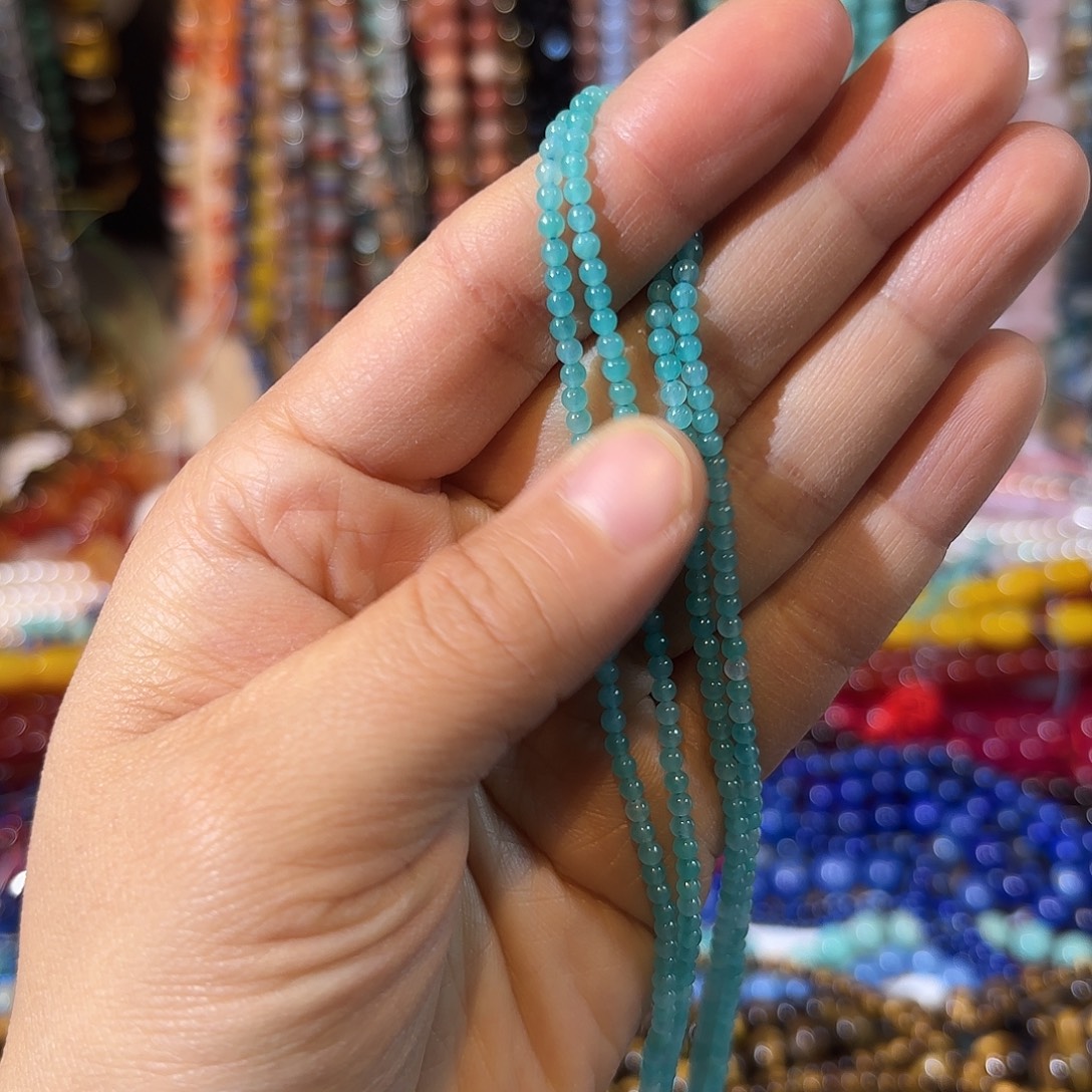 玛瑙/玉髓未镶嵌珠宝半成品天河石卡2一条