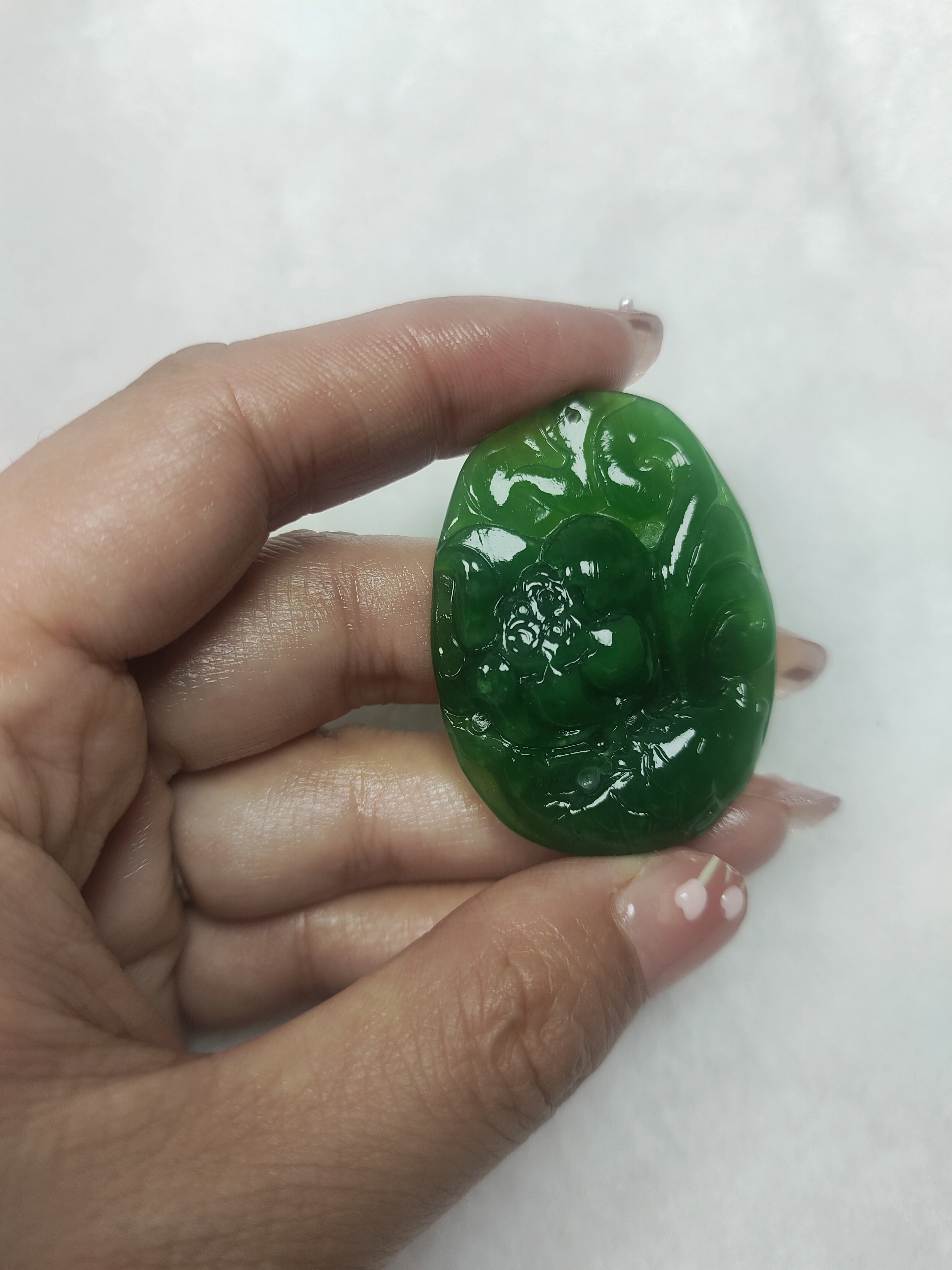 碧玉菠菜绿弥勒笑佛