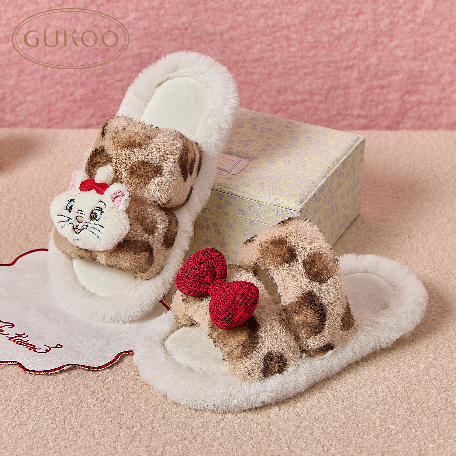 Gukoo/果壳HelloKitty玛丽猫联名卡通毛绒保暖居家毛毛拖鞋合集