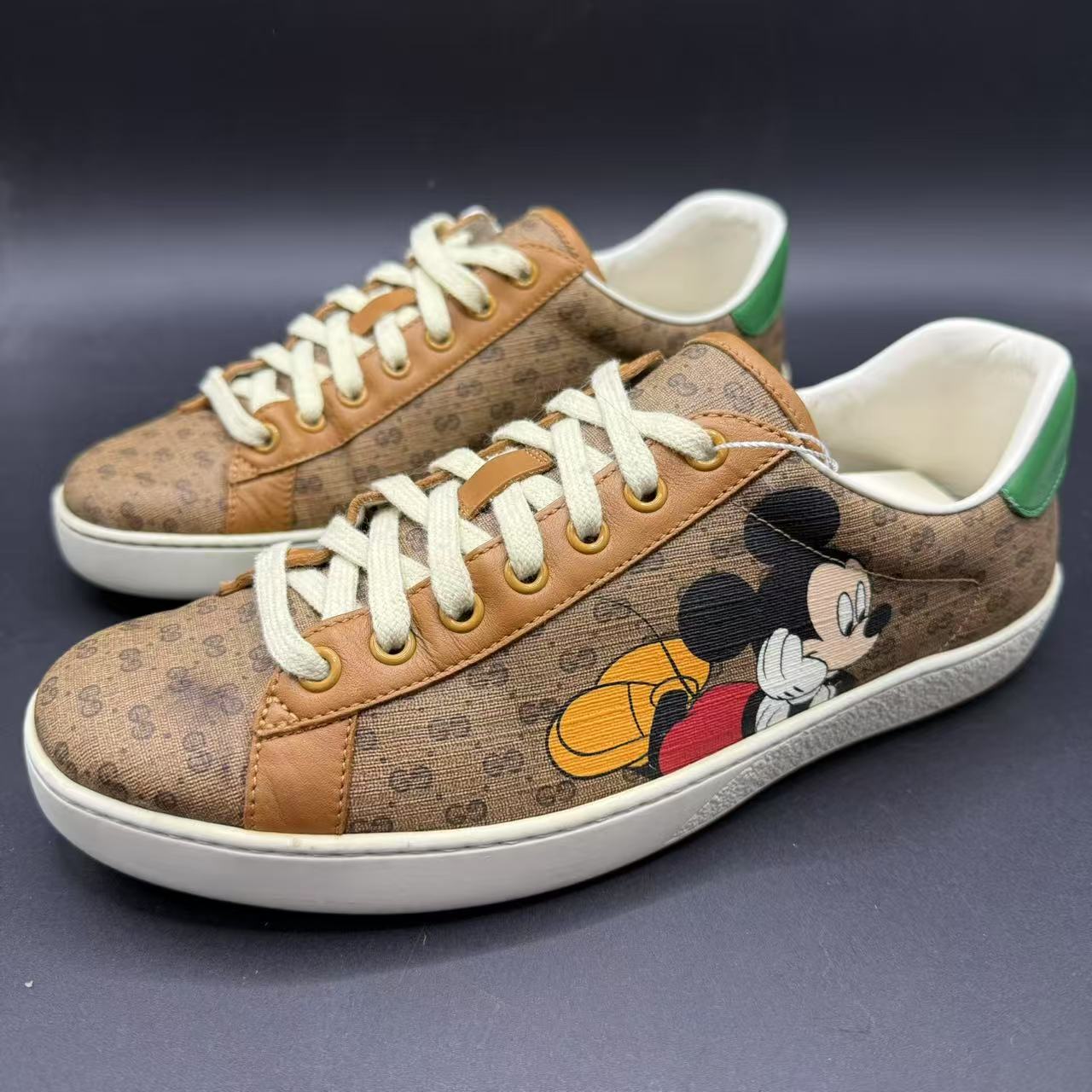 95新 GUCCI/古驰 【聚星好物】男士米奇老花满印休闲板鞋多尺码