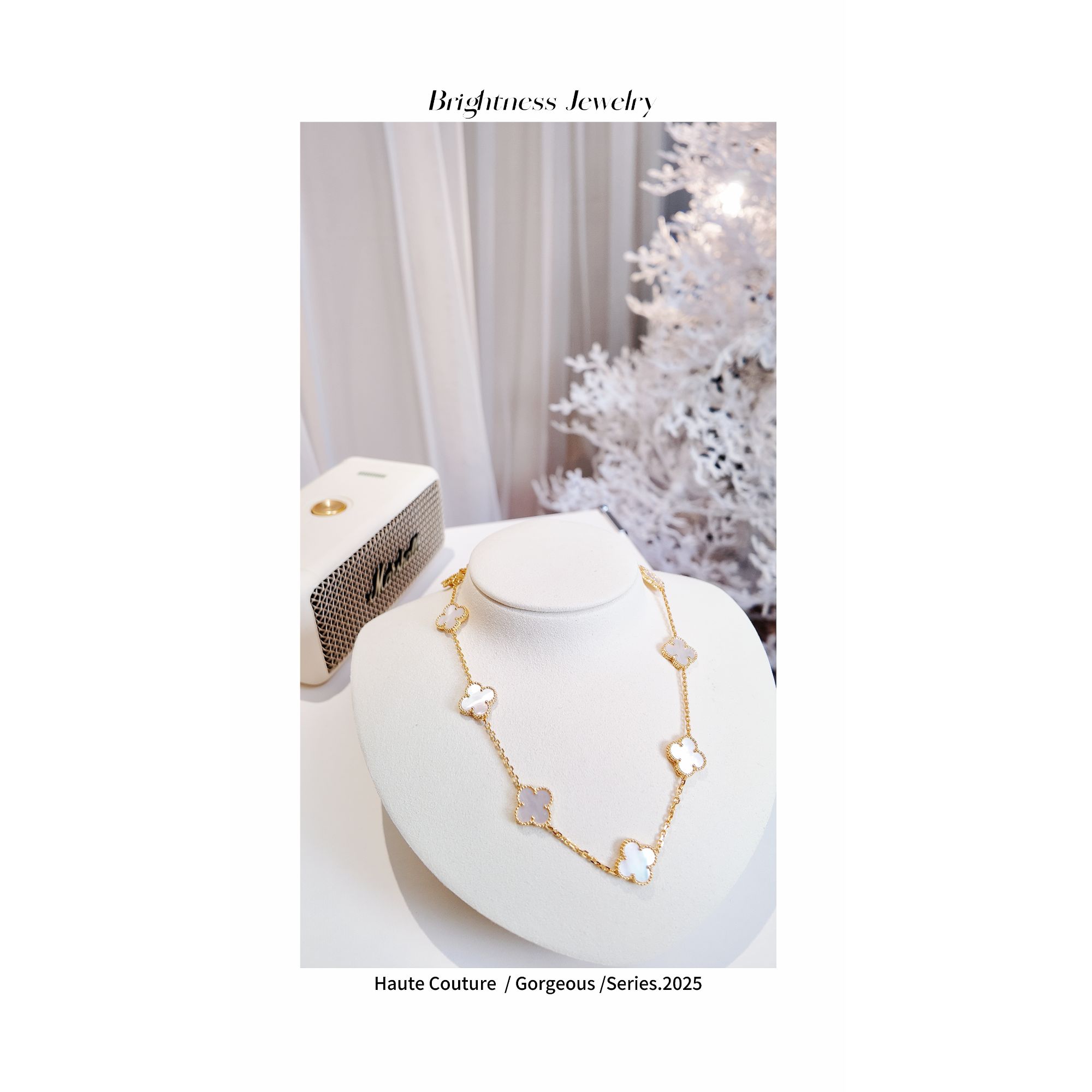 铜合金项链 轻奢经典时尚简约百搭坠链 CNC十花项链  CYS10014