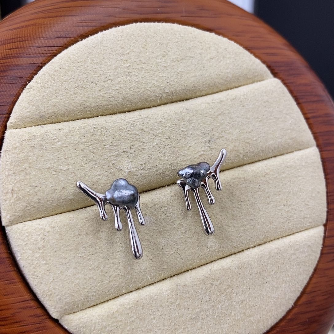 海水珍珠耳饰银S925镶嵌