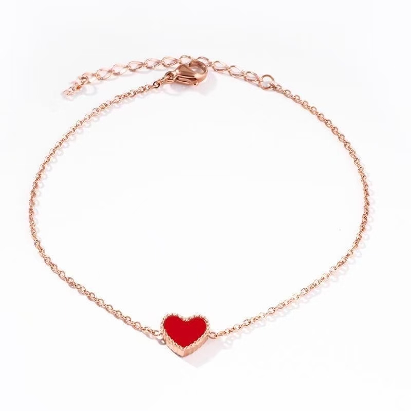 万象城专柜直发 18K玫瑰金色爱心手链