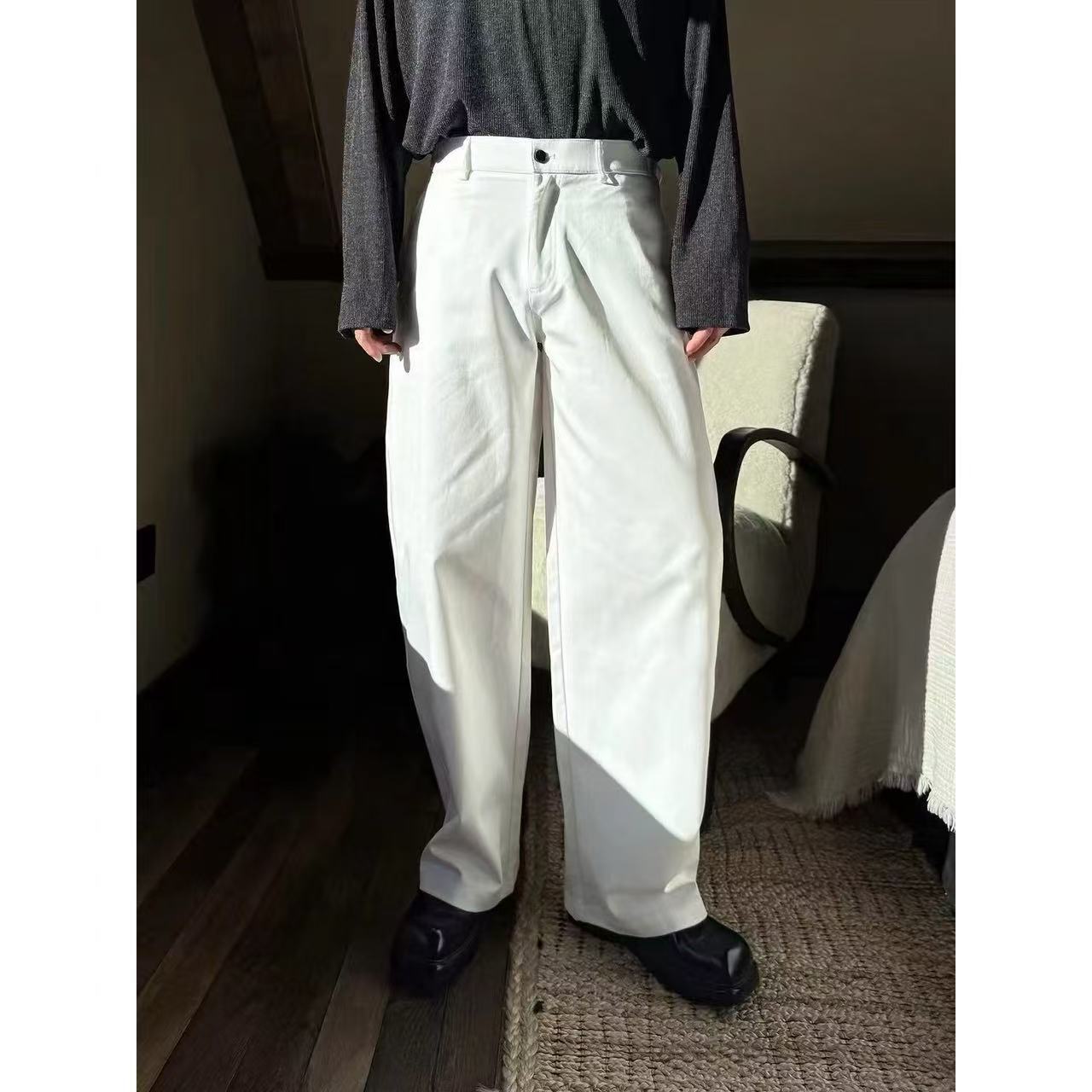 大圣圣 莱赛尔 秋冬时髦宽松弯刀半松紧腰休闲裤长裤男CXH D685