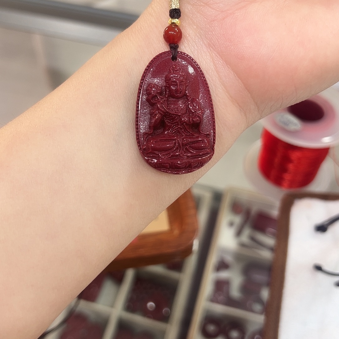 天然辰砂生肖马守护神 大势至 菩萨