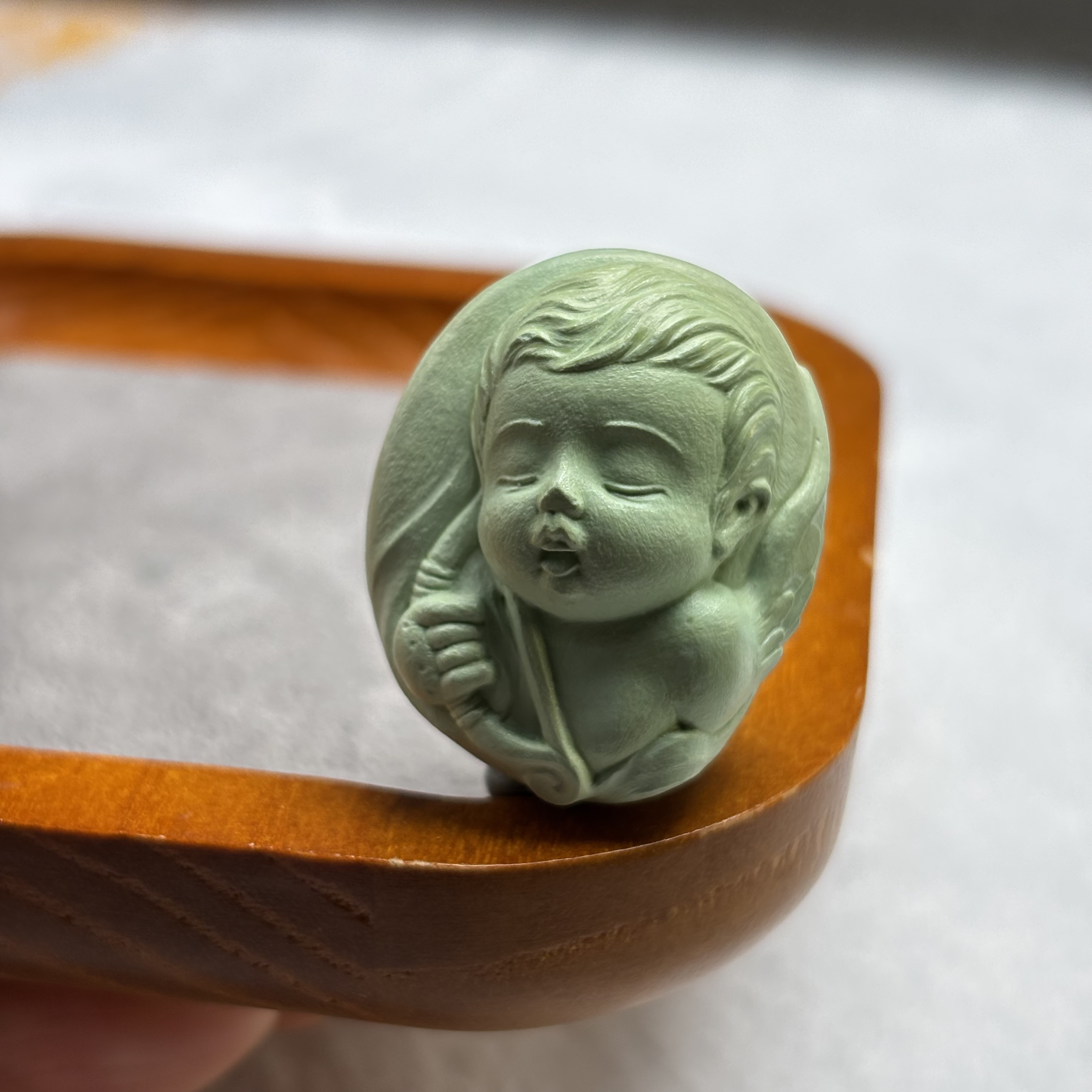 原矿绿松石高瓷精雕丘比特爱神