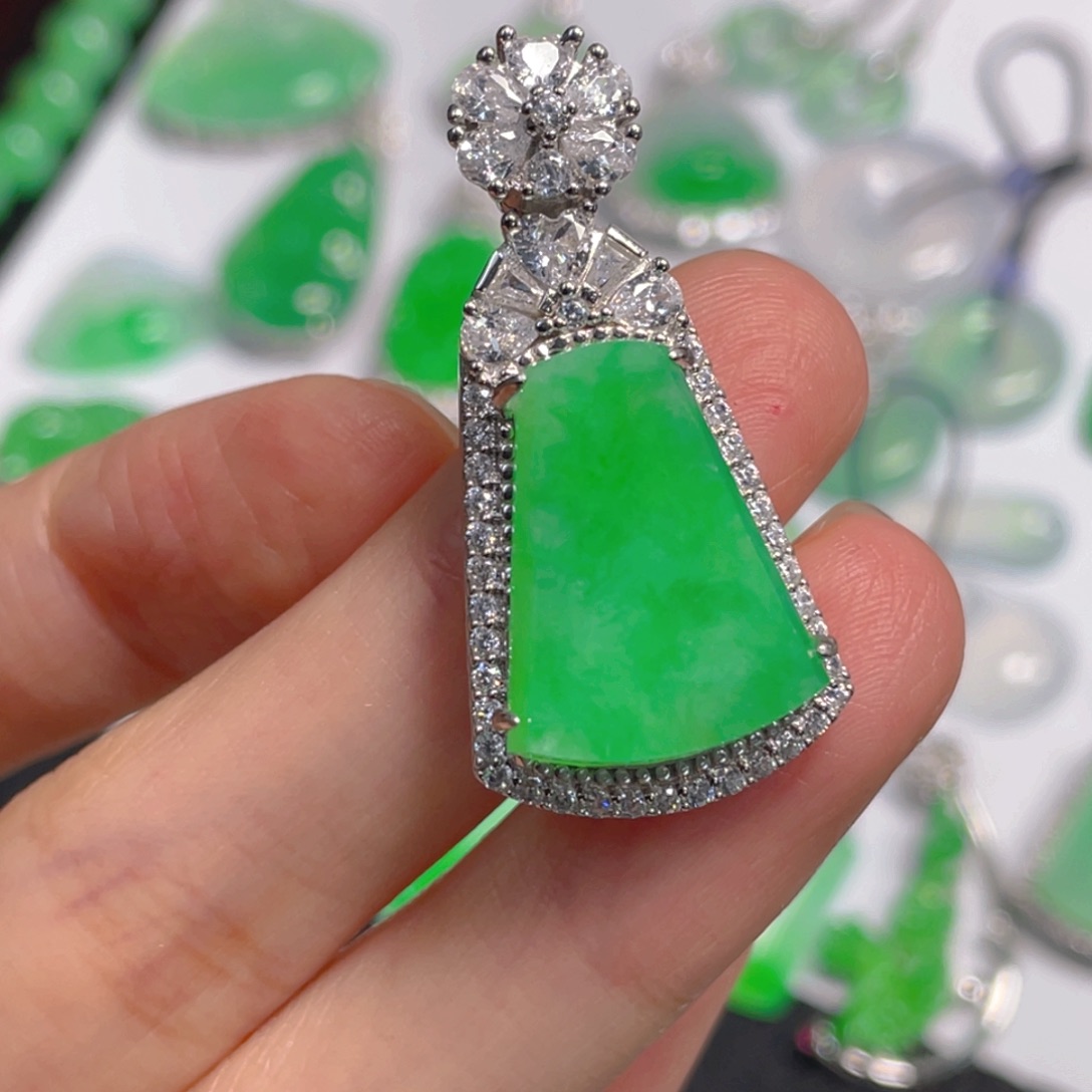 星***空翡翠银S925镶嵌吊坠(不含链)