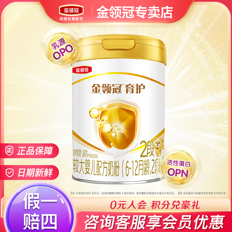 新国标】伊利金领冠基础育护2段婴幼儿6-12月配方产奶粉二段900g