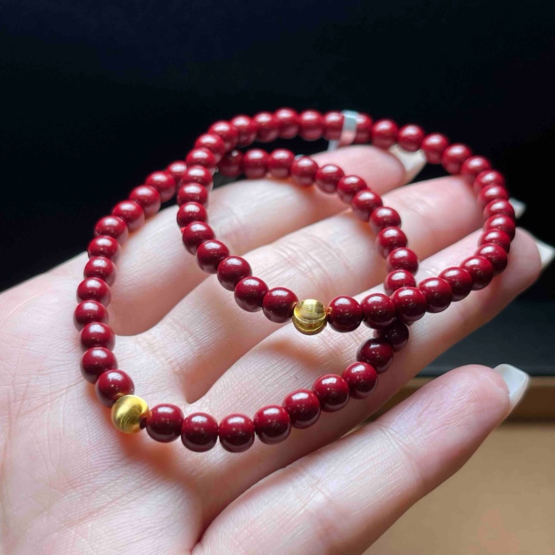 含辰砂工艺品【小魏总珠宝】S925紫金砂猫眼手串（5mm）【多样性发一】